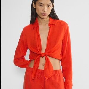 Aritzia Bright Orange Top